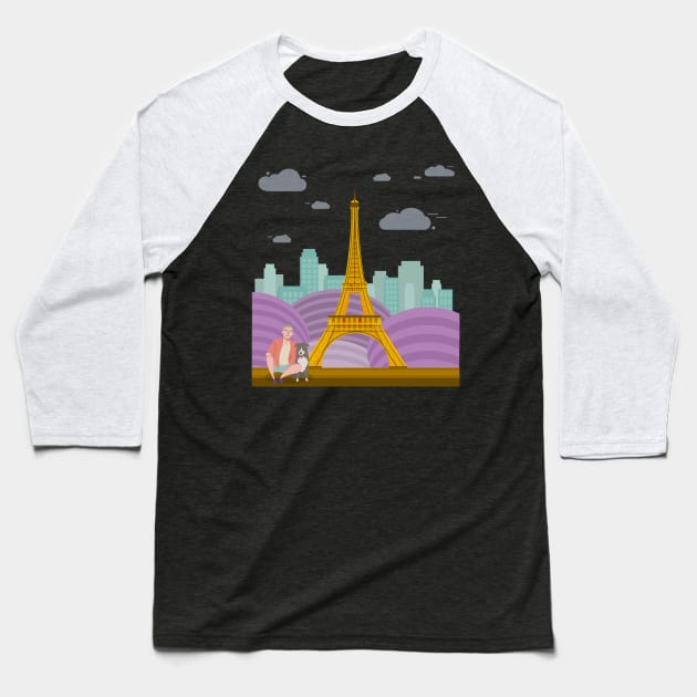 A trip with my dog to Paris Baseball T-Shirt by Aversome